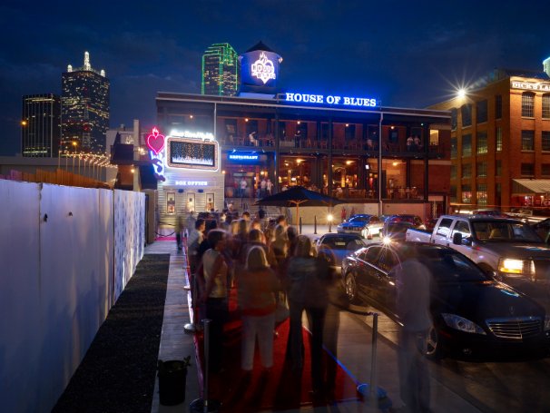 House of Blues Dallas red-carpet exterior at night