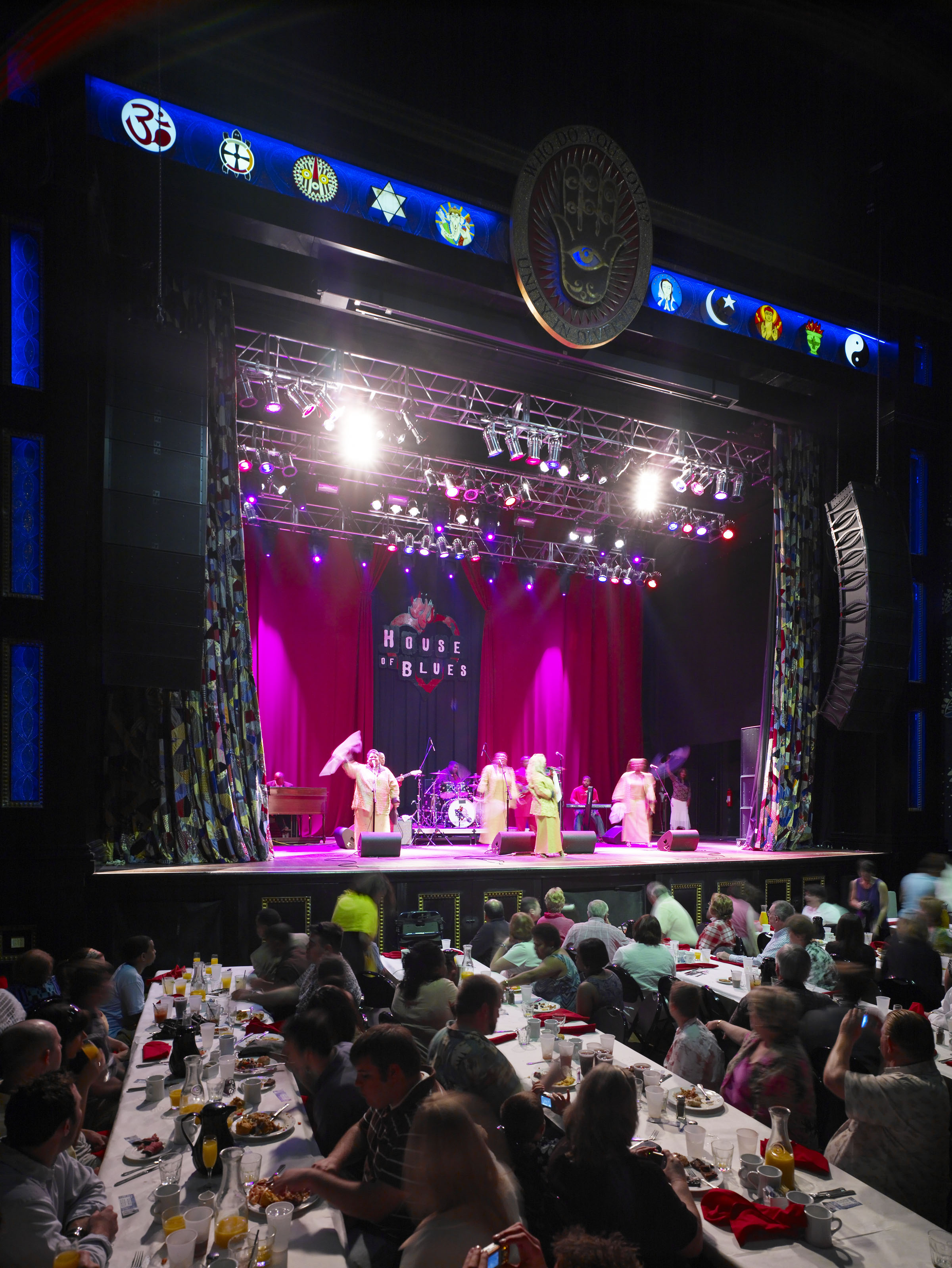 Gospel brunch performance before a seated audience in the concert hall