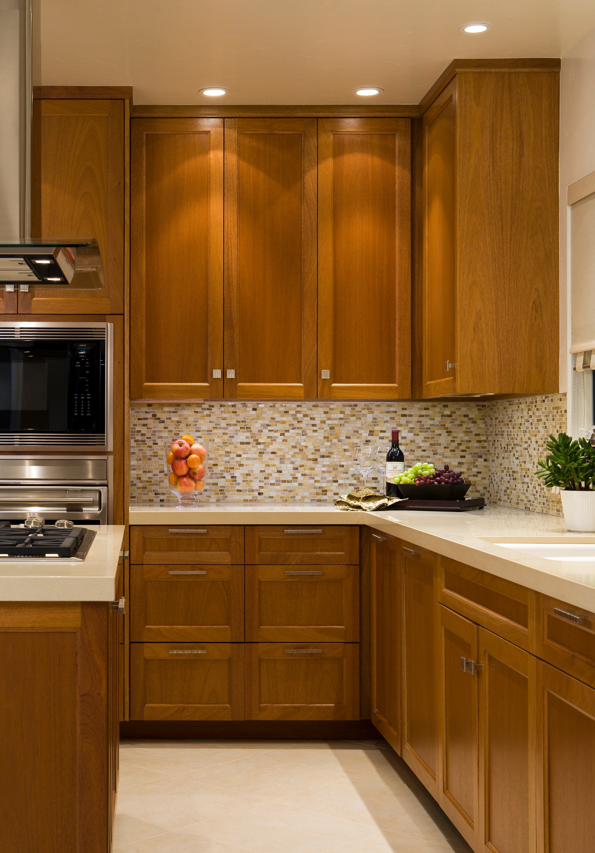 Garwood Residence kitchen desk area with custom wood cabinetry